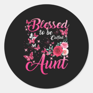Blessed to be called aunt cute floral mothers day classic round sticker