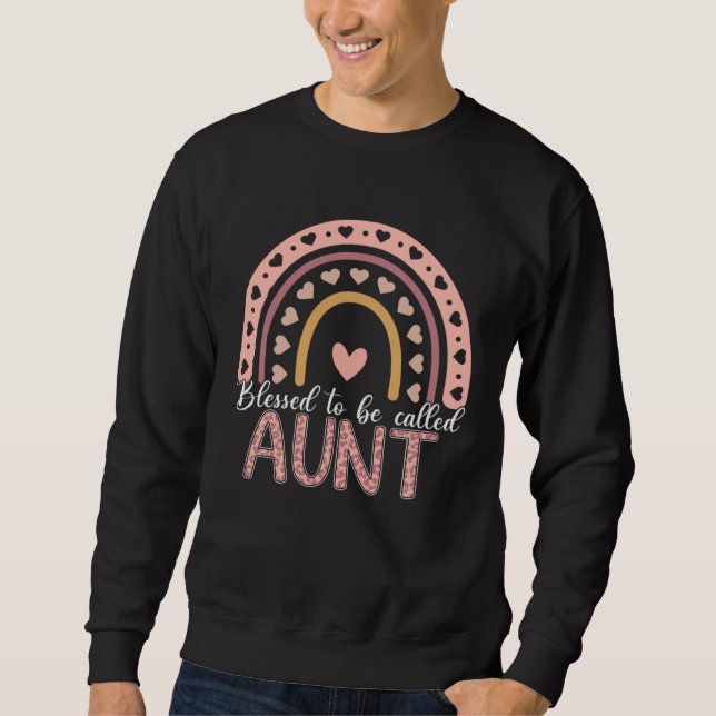Blessed To Be Called Aunt Leopard Rainbow Cute Mom Sweatshirt (Front)