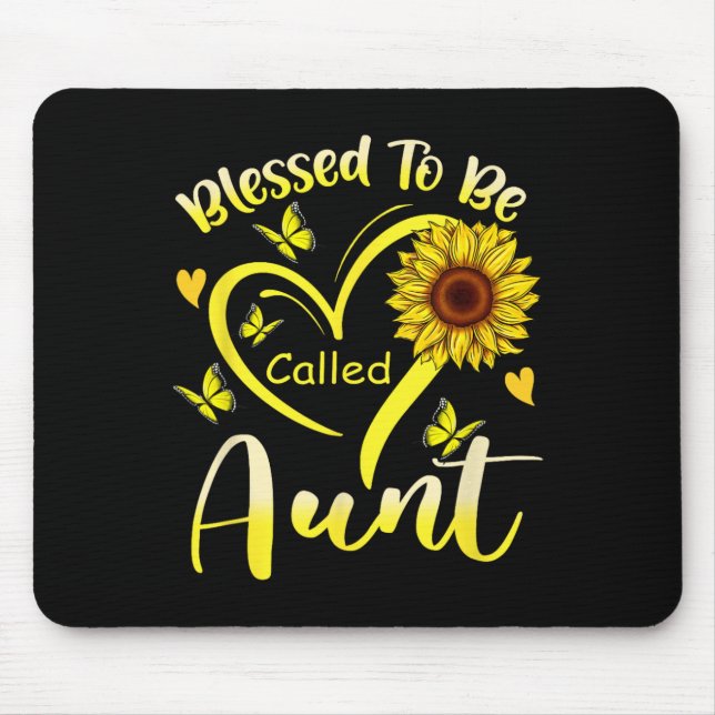 Blessed To Be Called Aunt Sunflower Cute Floral Mo Mouse Pad (Front)