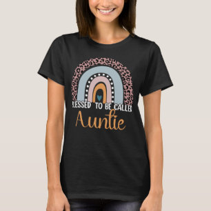 Blessed To Be Called Auntie Rainbow Leopard Cute M T-Shirt