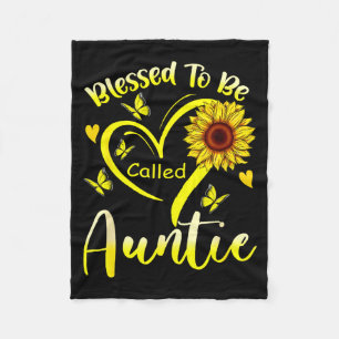 Blessed to be called auntie sunflower floral fleece blanket