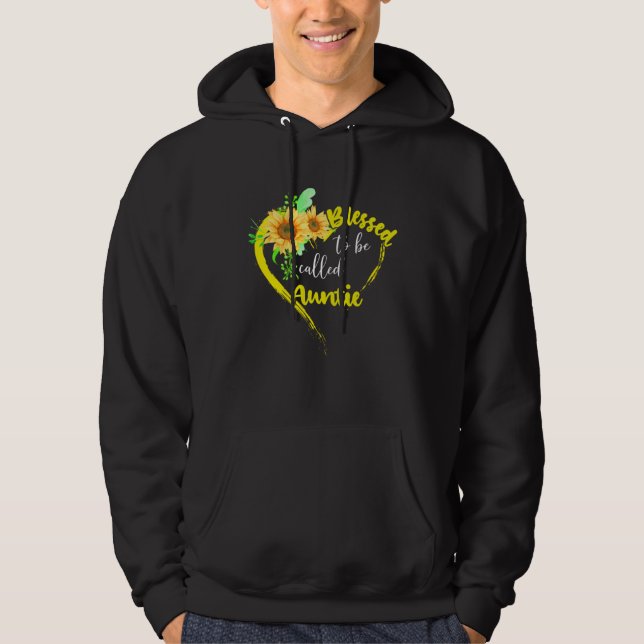 Blessed To Be Called Auntie  Sunflower Mother s Da Hoodie (Front)