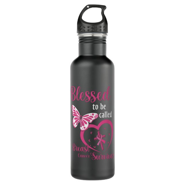 Blessed To Be Called Breast Cancer Survivor Faith 710 Ml Water Bottle (Front)