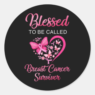 Blessed To Be Called Breast Cancer Survivor Pink B Classic Round Sticker