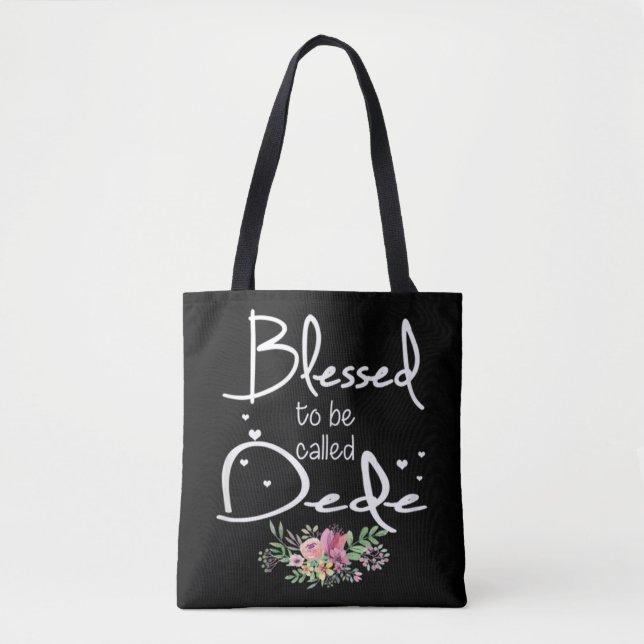 Blessed To Be Called Dede Colourful Xmas Tote Bag (Front)