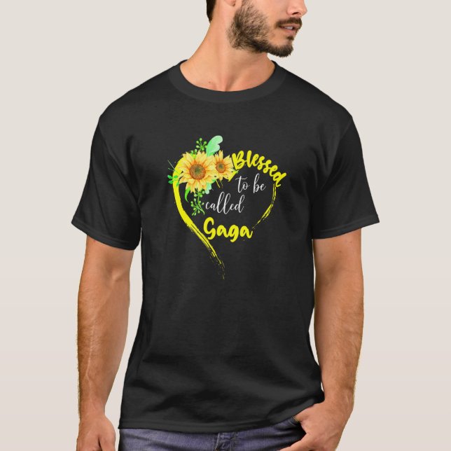 Blessed To Be Called Gaga Sunflower Gaga Mother's  T-Shirt (Front)