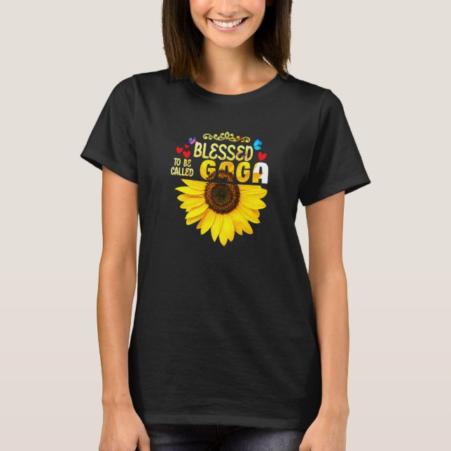Blessed To Be Called Gaga Womens Sunflower Gaga Mo T-Shirt (Front)