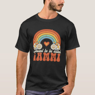 Blessed To Be Called Gammi Groovy Rainbow Mothers  T-Shirt