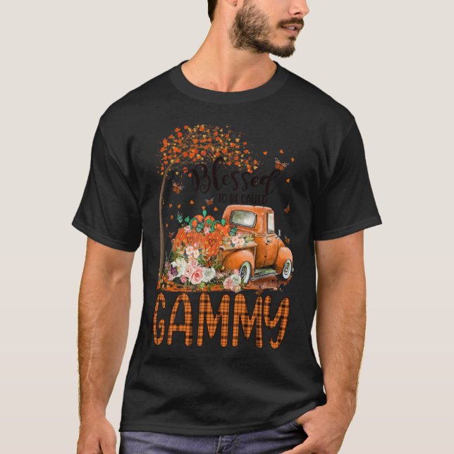 Blessed To Be Called Gammy Fall Vibes Thanksgiving T-Shirt (Front)