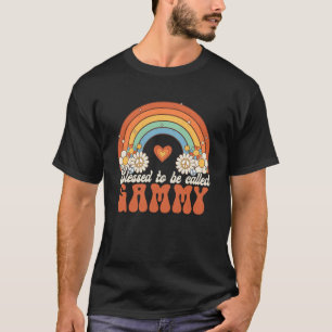 Blessed To Be Called Gammy Groovy Rainbow Mothers T-Shirt