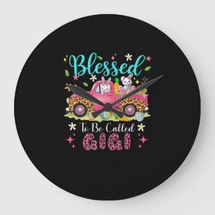 Blessed To Be Called Gigi Easter Bunnies Chocolate Large Clock