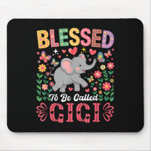 Blessed To Be Called Gigi Mothers Day Elephant Flo Mouse Pad