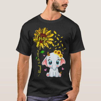 Blessed To Be Called Gigi Sunflower Elephant T-Shirt