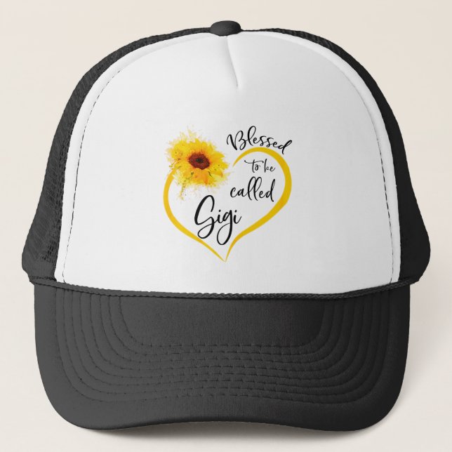Blessed To Be Called gigi Sunflower Gifts Trucker Hat (Front)