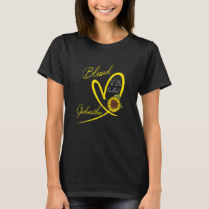 Blessed To Be Called Godmother Sunflower Heart T-Shirt