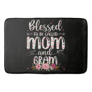 Blessed To Be Called Gram Flower Lovers Bath Mat