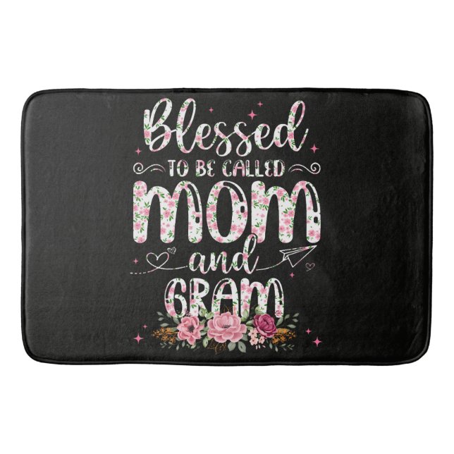 Blessed To Be Called Gram Flower Lovers  Bath Mat (Front)