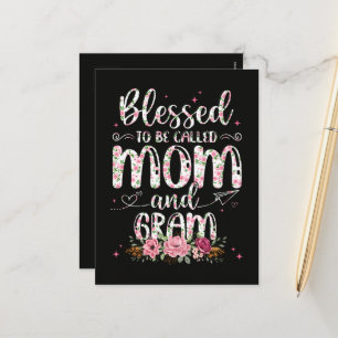 Blessed To Be Called Gram Flower Lovers  Holiday Postcard