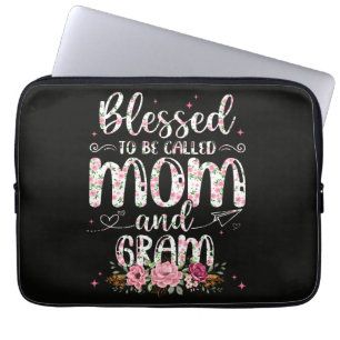 Blessed To Be Called Gram Flower Lovers Laptop Sleeve