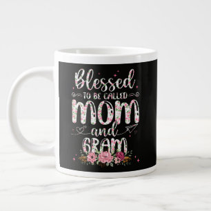 Blessed To Be Called Gram Flower Lovers Large Coffee Mug
