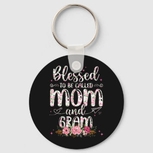 Blessed to Be Called Gram Flower Lovers Mothers Key Ring