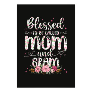 Blessed To Be Called Gram Flower Lovers Photo Print