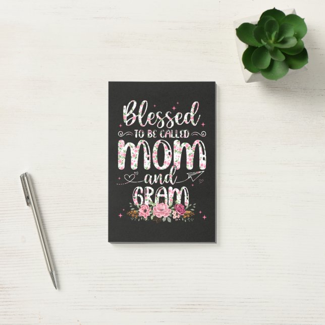 Blessed To Be Called Gram Flower Lovers  Post-it Notes (Office)