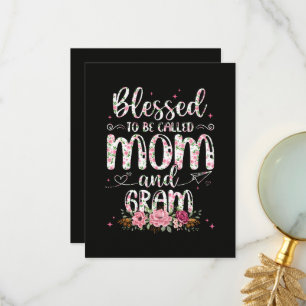 Blessed To Be Called Gram Flower Lovers Thank You Card