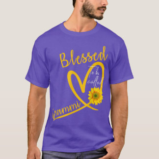 Blessed To Be Called Grammi Heart Sunflower Mother T-Shirt