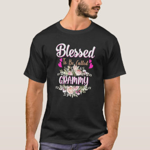 Blessed To Be Called Grammy Floral Womens Grammy M T-Shirt