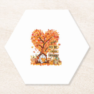 Blessed To Be Called Grammy Gnome Fall Thanksgivin Paper Coaster