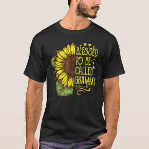 Blessed To Be Called Grammy Grandma Sunflower Moth T-Shirt