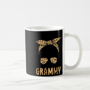 Blessed to be called grammy leopard messy bun coffee mug