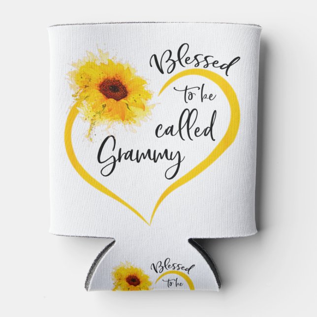 Blessed To Be Called grammy Sunflower Gifts Can Cooler (Front)