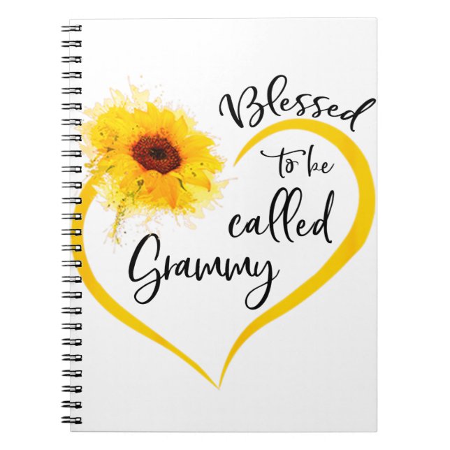 Blessed To Be Called grammy Sunflower Gifts Notebook (Front)