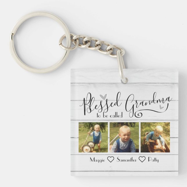 Blessed to be Called Grandma 3 Photo  Key Ring (Front)