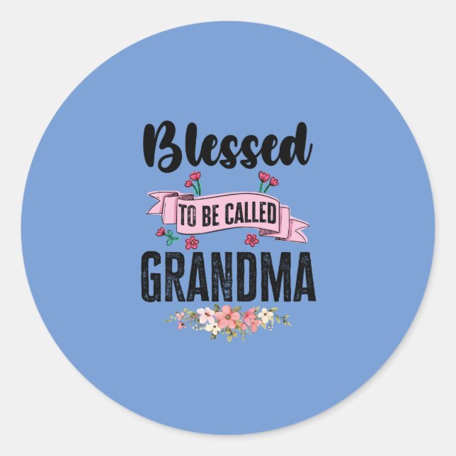 Blessed To Be Called Grandma Classic Round Sticker (Front)