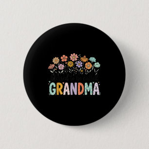 Blessed to be called grandma flowers mother's day 6 cm round badge