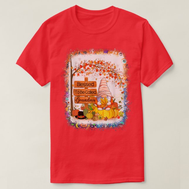 Blessed To Be Called Grandma Gnome Fall Autumn Tha T-Shirt (Design Front)