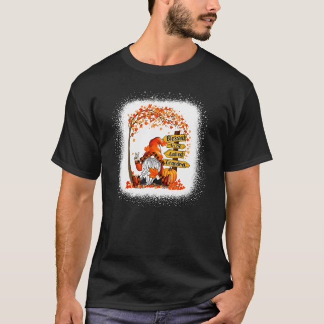 Blessed To Be Called Grandma Gnome Fall Autumn Tha T-Shirt (Front)