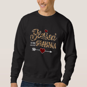 Blessed To Be Called Grandma Leopard Red Plaid Mot Sweatshirt