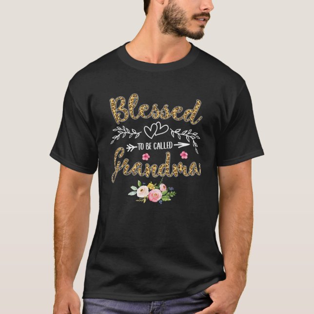 Blessed To Be Called Grandma  Pretty Leopard Print T-Shirt (Front)