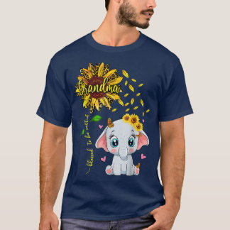 Blessed To Be Called Grandma Sunflower Elephant  T-Shirt