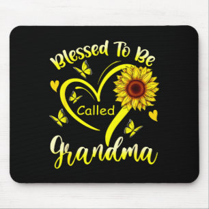 Blessed to be called grandma sunflower floral mouse pad