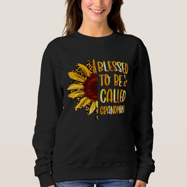 Blessed To Be Called Grandmama Cute Sunflower Moth Sweatshirt (Front)