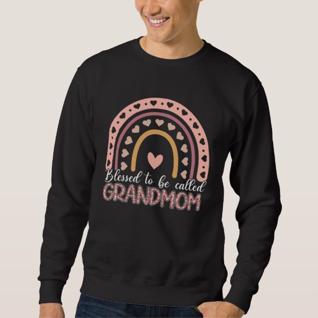 Blessed To Be Called Grandmom Leopard Rainbow Mom  Sweatshirt (Front)