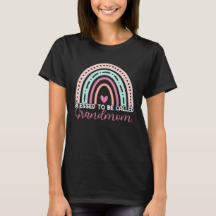 Blessed To Be Called Grandmom Rainbow Mom Grandma  T-Shirt
