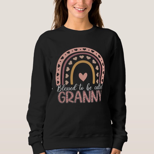 Blessed To Be Called Granny Leopard Rainbow Cute M Sweatshirt (Front)