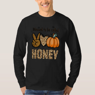 Blessed To Be Called Honey Leopard Pumpkin Christ T-Shirt