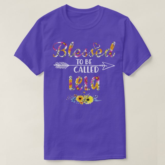 Blessed to be called Lela  Mother's Day floral Gra T-Shirt (Design Front)